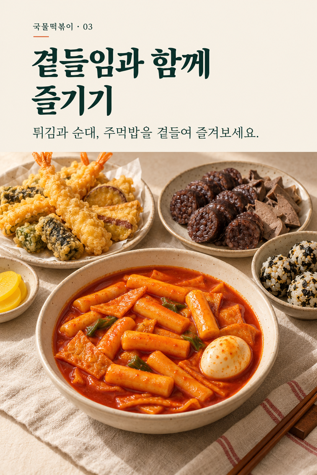 국물떡볶이 — 곁들임과 함께 즐기기