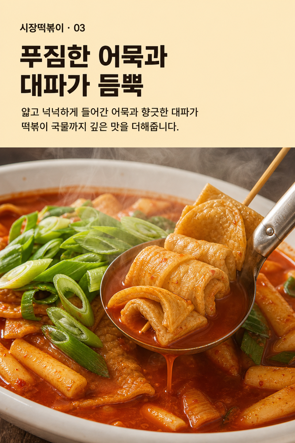 시장떡볶이 — 푸짐한 어묵과 대파가 듬뿍