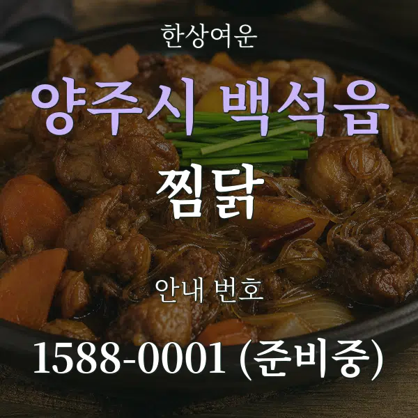 양주시 백석읍 찜닭 대표 안내 그래픽