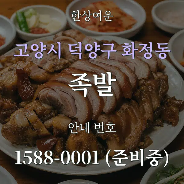 고양시 덕양구 화정동 족발 대표 안내 그래픽