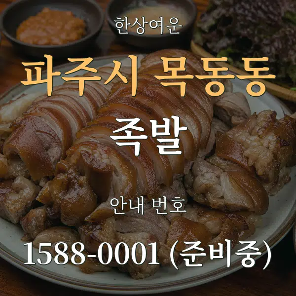 파주시 목동동 족발 대표 안내 그래픽