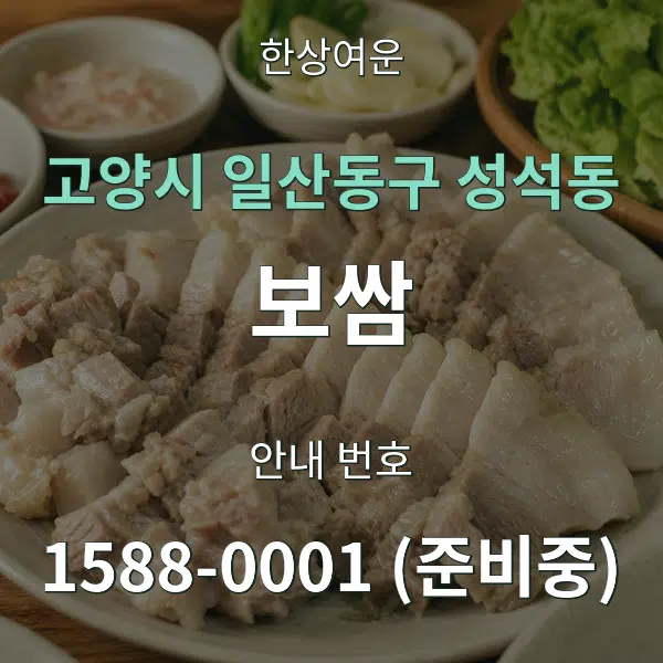 고양시 일산동구 성석동 보쌈 대표 안내 그래픽