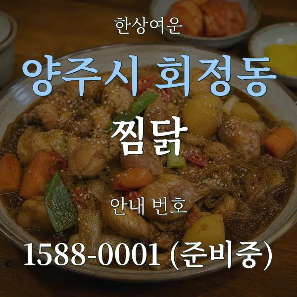 양주시 회정동 찜닭 대표 안내 그래픽