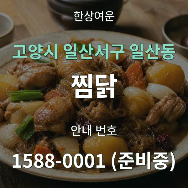 고양시 일산서구 일산동 찜닭 대표 안내 그래픽