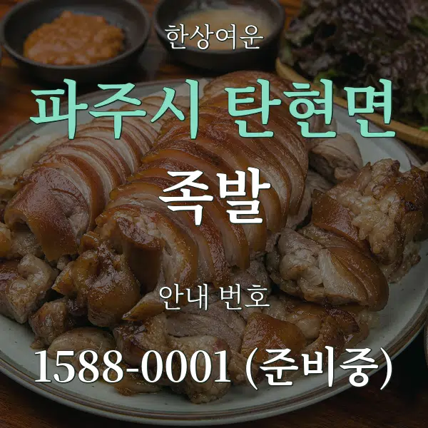 파주시 탄현면 족발 대표 안내 그래픽