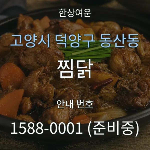 고양시 덕양구 동산동 찜닭 대표 안내 그래픽