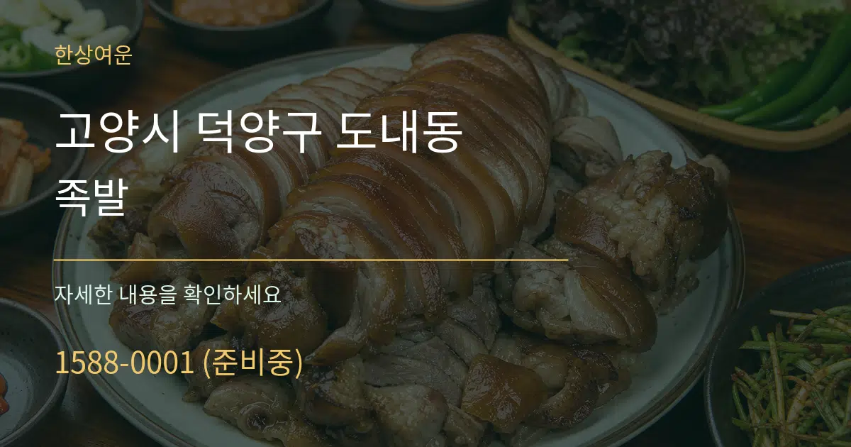 고양시 덕양구 도내동 족발 서비스 이용 안내 그래픽