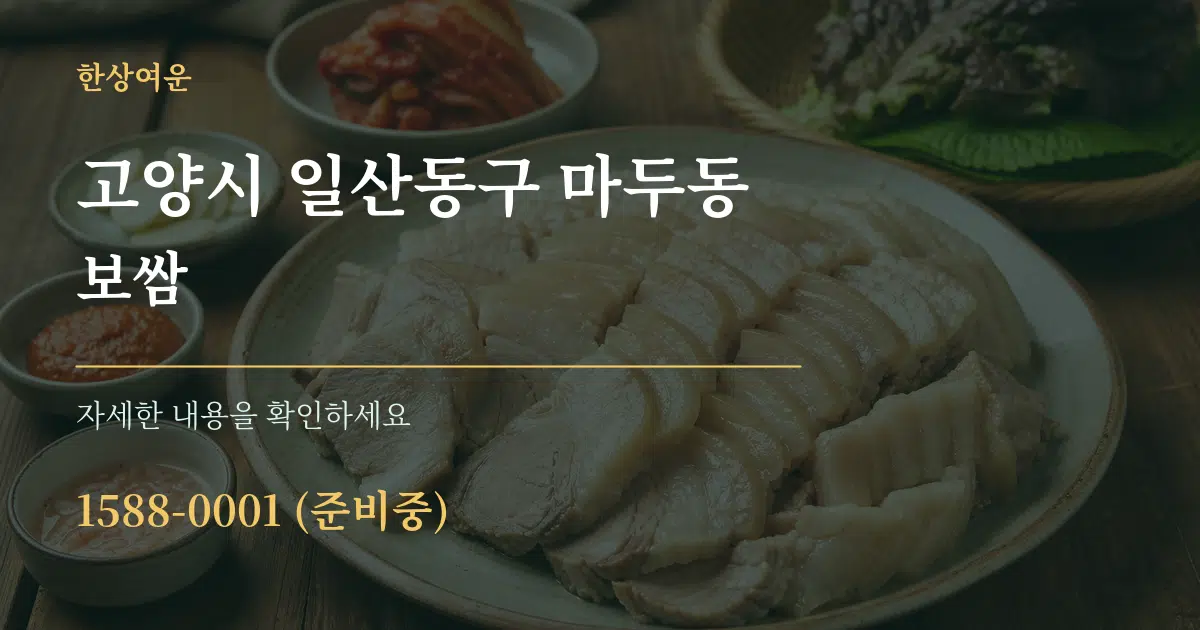 고양시 일산동구 마두동 보쌈 작업 조건 안내 그래픽