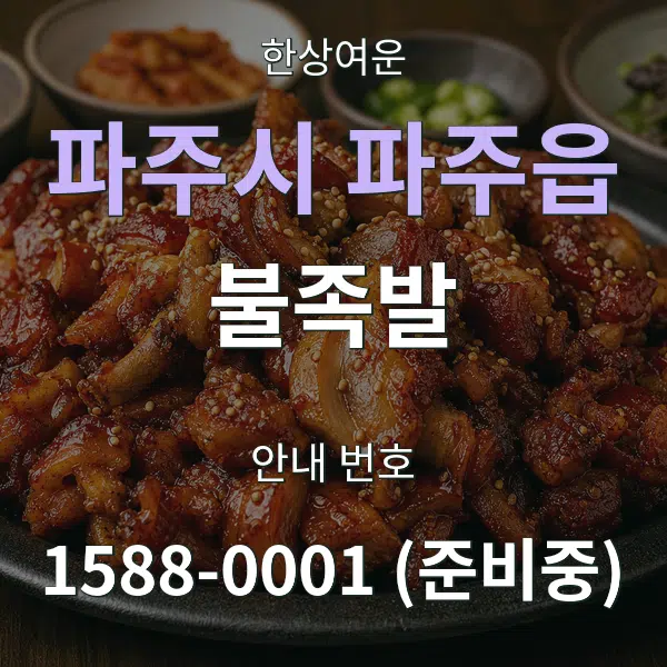 파주시 파주읍 불족발 대표 안내 그래픽