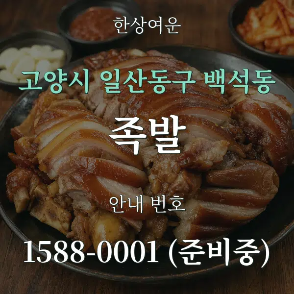 고양시 일산동구 백석동 족발 대표 안내 그래픽