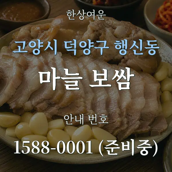 고양시 덕양구 행신동 마늘 보쌈 대표 안내 그래픽