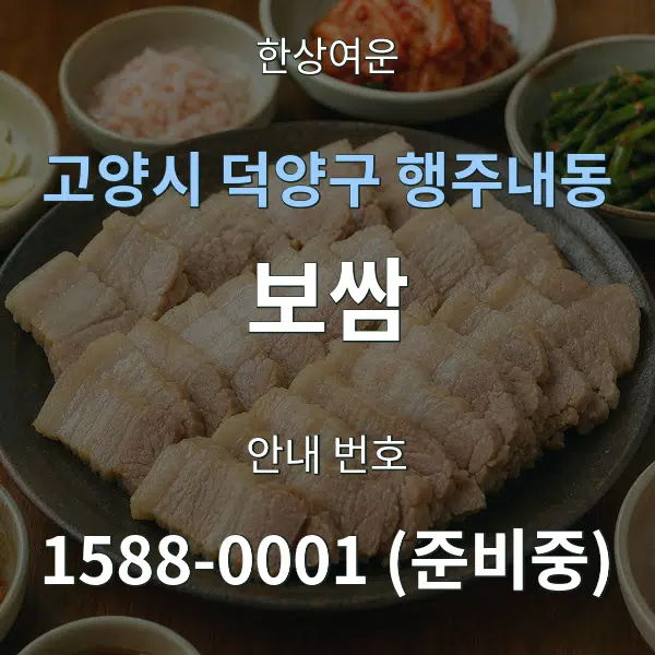 고양시 덕양구 행주내동 보쌈 대표 안내 그래픽