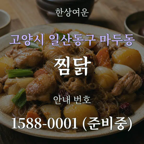 고양시 일산동구 마두동 찜닭 대표 안내 그래픽