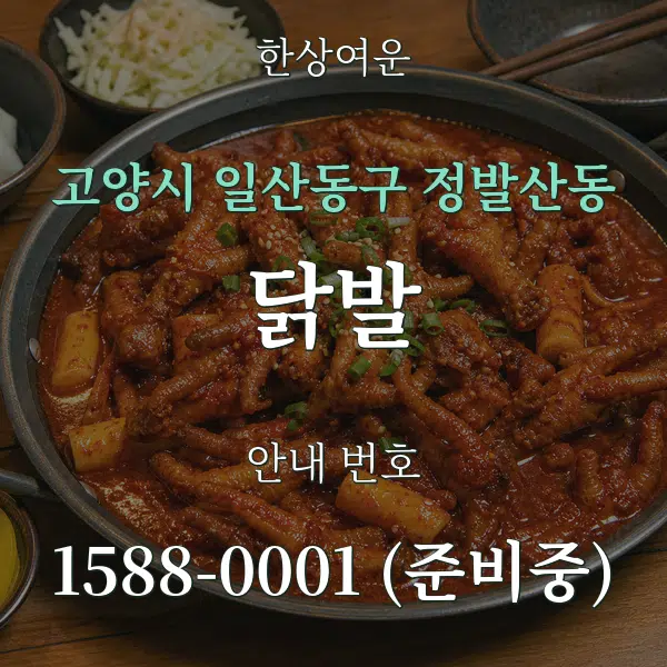 고양시 일산동구 정발산동 닭발 대표 안내 그래픽