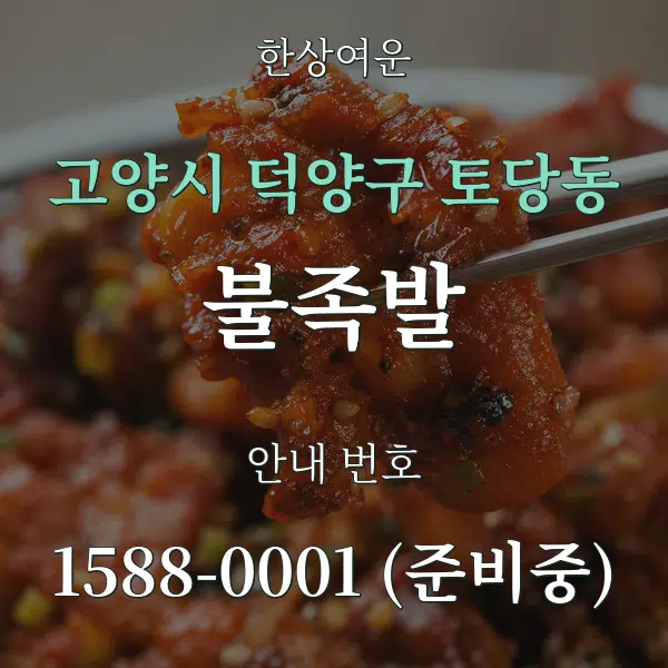 고양시 덕양구 토당동 불족발 대표 안내 그래픽