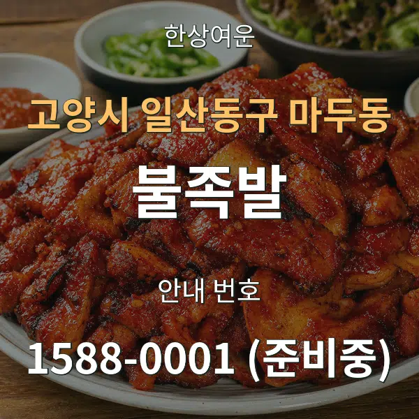 고양시 일산동구 마두동 불족발 대표 안내 그래픽