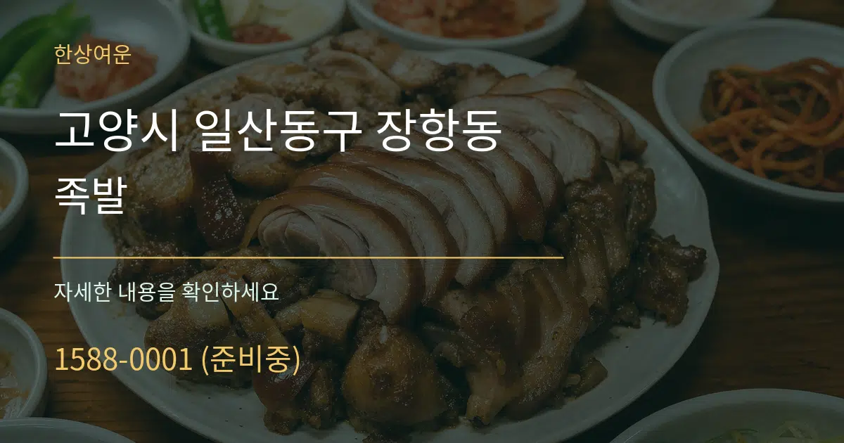 고양시 일산동구 장항동 족발 서비스 이용 안내 그래픽