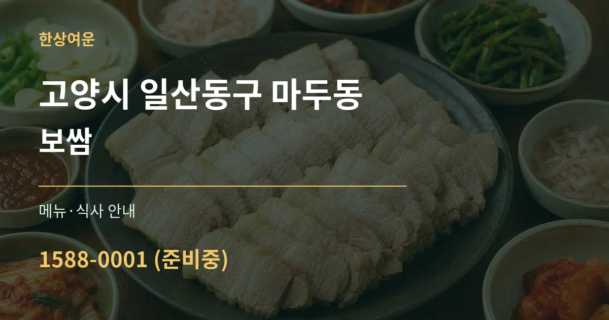 고양시 일산동구 마두동 보쌈 대표 안내 그래픽