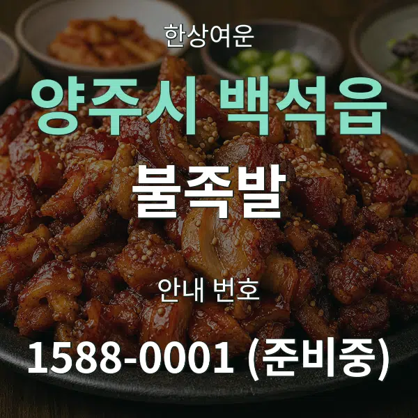 양주시 백석읍 불족발 대표 안내 그래픽