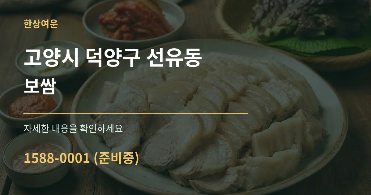 고양시 덕양구 선유동 보쌈 서비스 이용 안내 그래픽