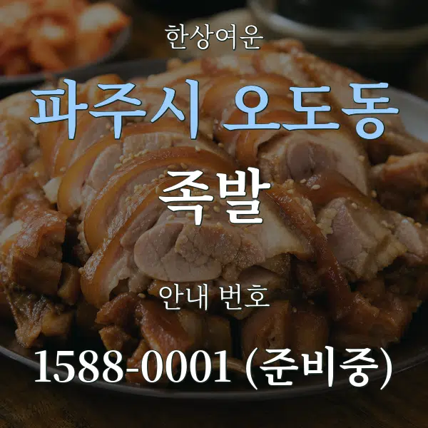파주시 오도동 족발 대표 안내 그래픽