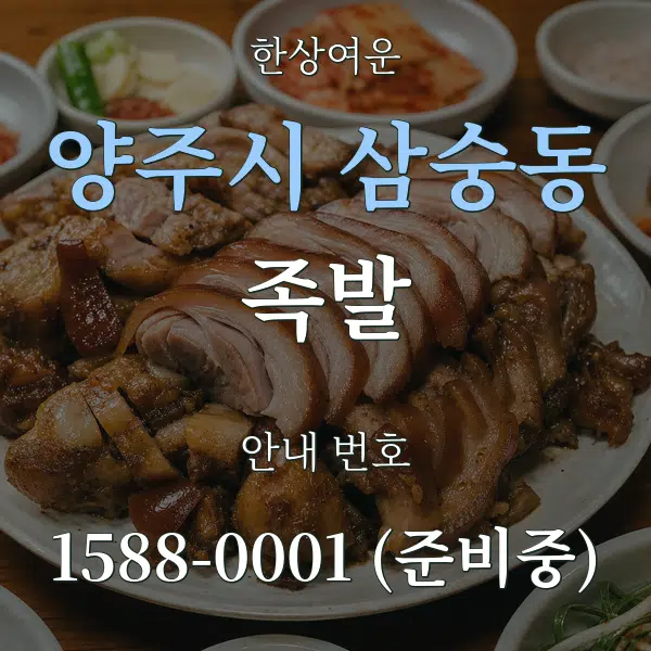 양주시 삼숭동 족발 대표 안내 그래픽