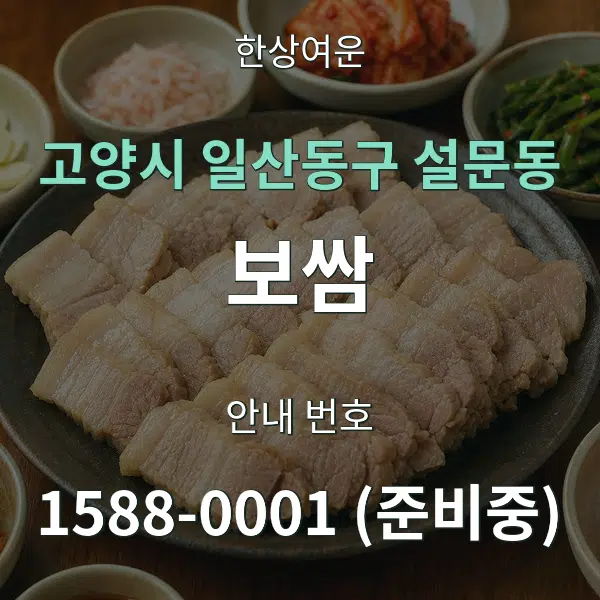 고양시 일산동구 설문동 보쌈 대표 안내 그래픽
