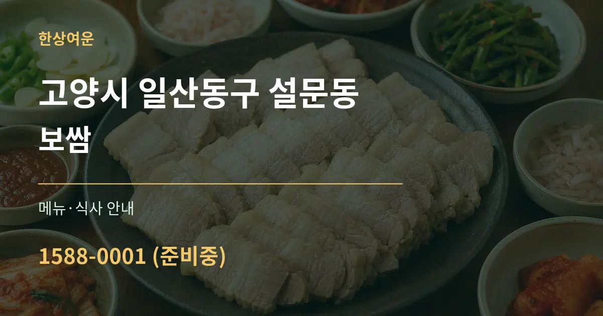 고양시 일산동구 설문동 보쌈 대표 안내 그래픽