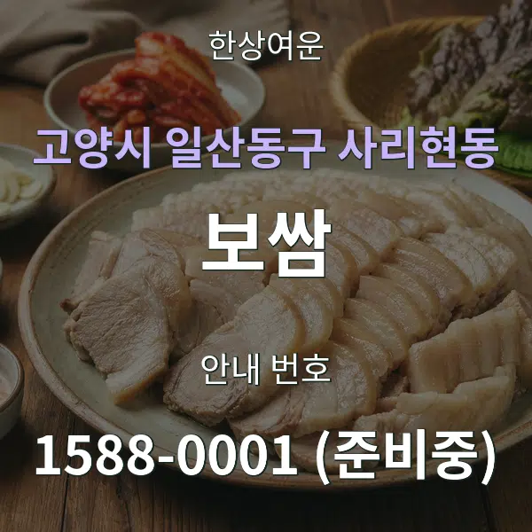 고양시 일산동구 사리현동 보쌈 대표 안내 그래픽