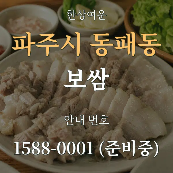 파주시 동패동 보쌈 대표 안내 그래픽