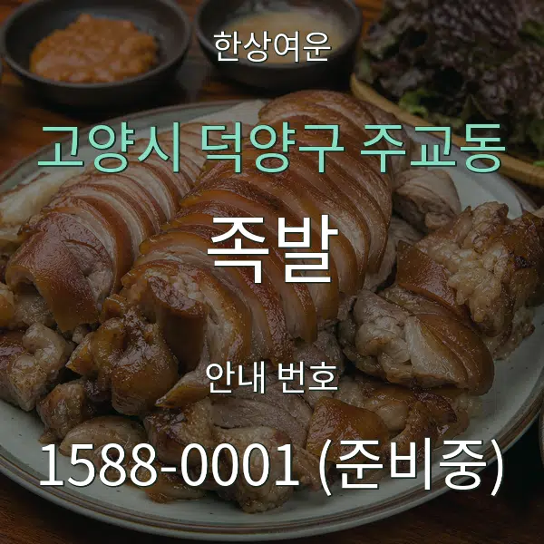 고양시 덕양구 주교동 족발 대표 안내 그래픽
