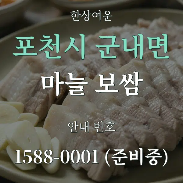 포천시 군내면 마늘 보쌈 대표 안내 그래픽