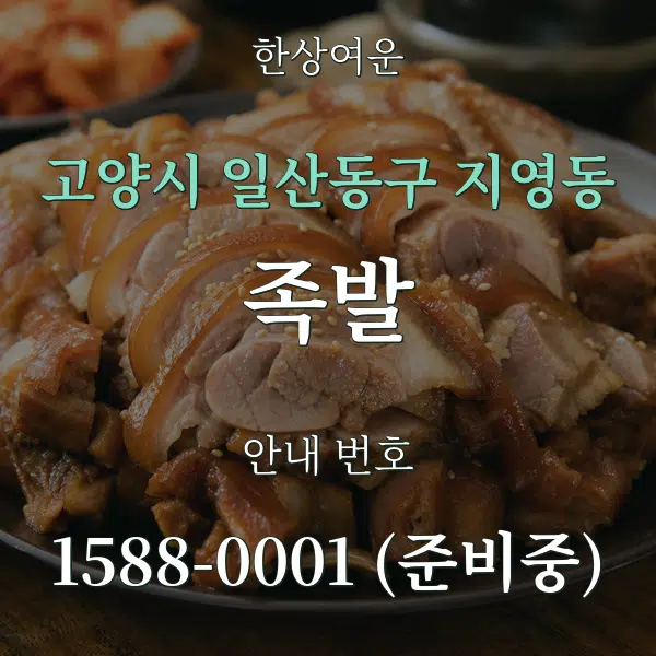 고양시 일산동구 지영동 족발 대표 안내 그래픽