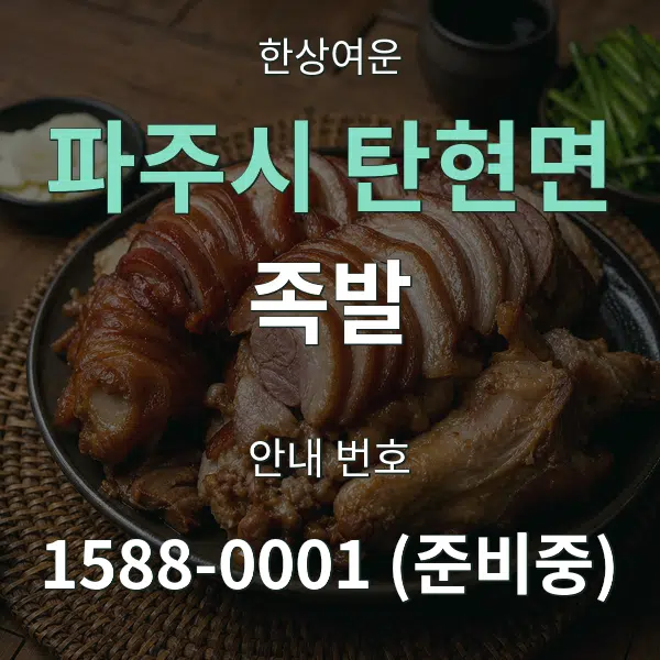 파주시 탄현면 족발 대표 안내 그래픽