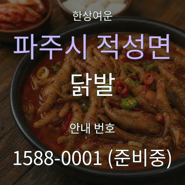 파주시 적성면 닭발 대표 안내 그래픽