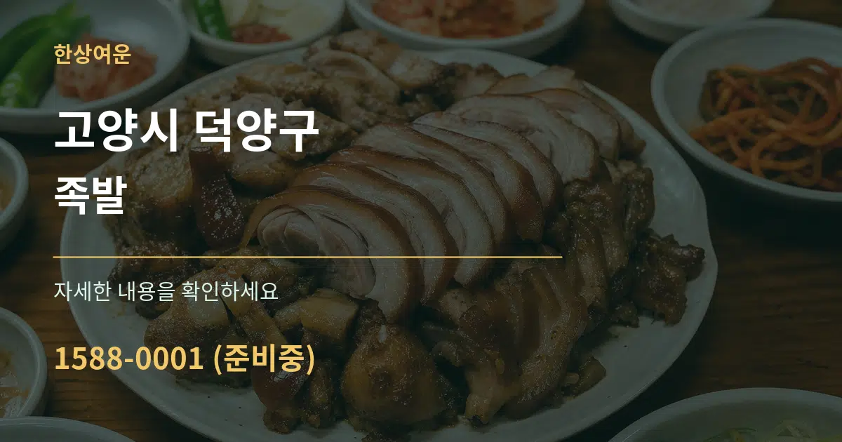 고양시 덕양구 족발 서비스 이용 안내 그래픽