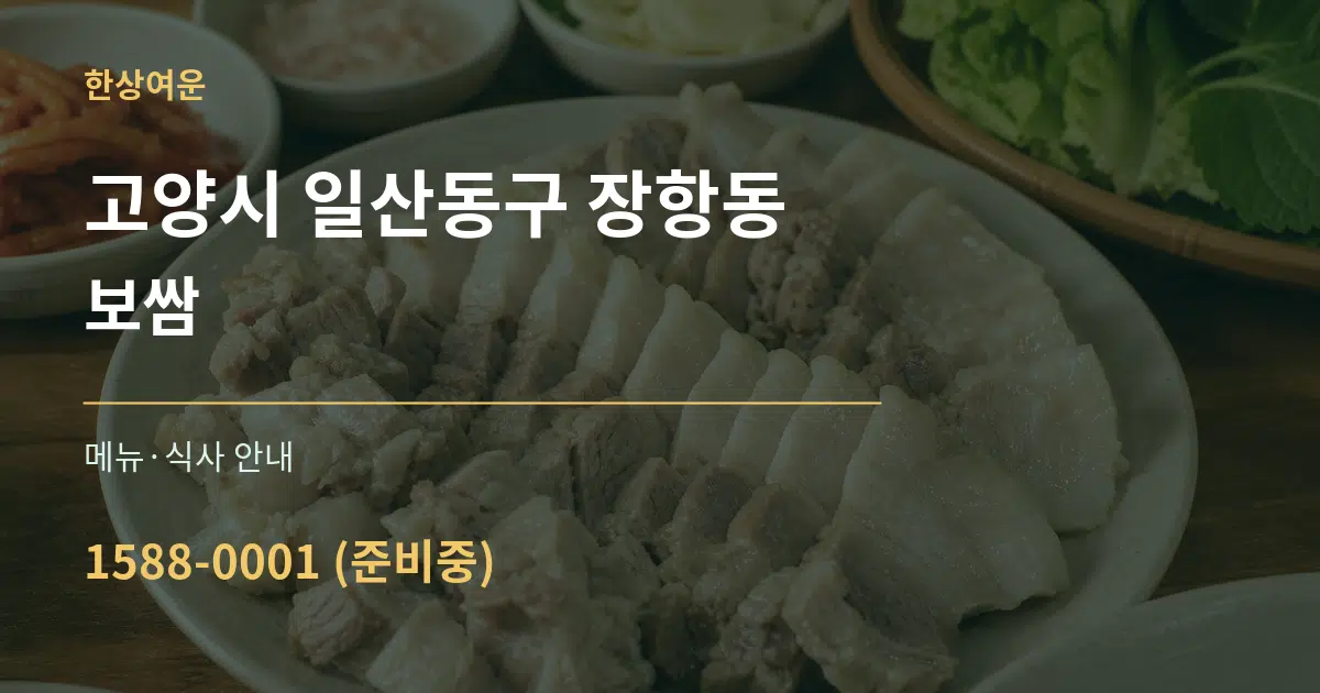 고양시 일산동구 장항동 보쌈 대표 안내 그래픽