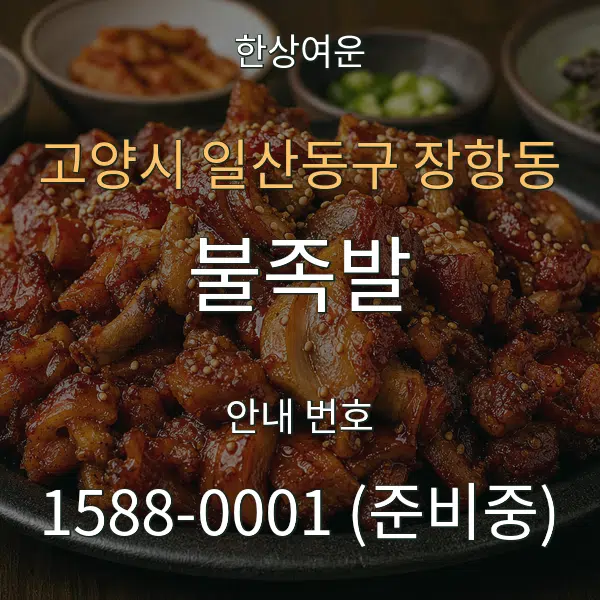 고양시 일산동구 장항동 불족발 대표 안내 그래픽