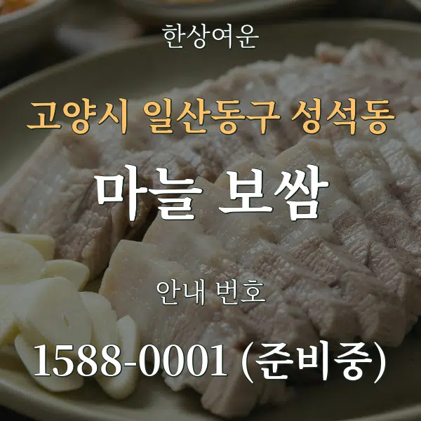 고양시 일산동구 성석동 마늘 보쌈 대표 안내 그래픽