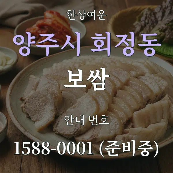 양주시 회정동 보쌈 대표 안내 그래픽