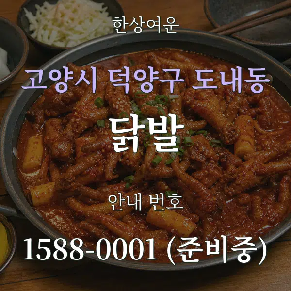 고양시 덕양구 도내동 닭발 대표 안내 그래픽