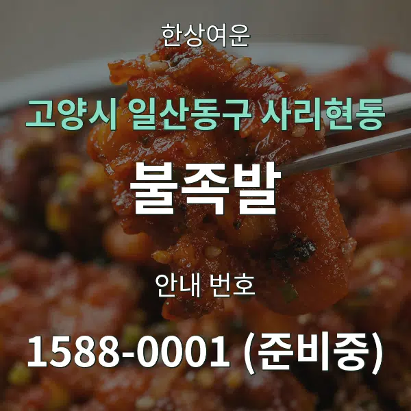 고양시 일산동구 사리현동 불족발 대표 안내 그래픽
