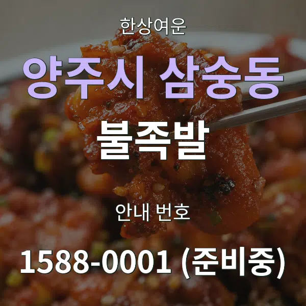 양주시 삼숭동 불족발 대표 안내 그래픽