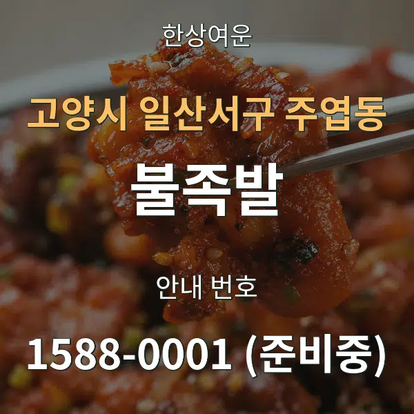 고양시 일산서구 주엽동 불족발 대표 안내 그래픽