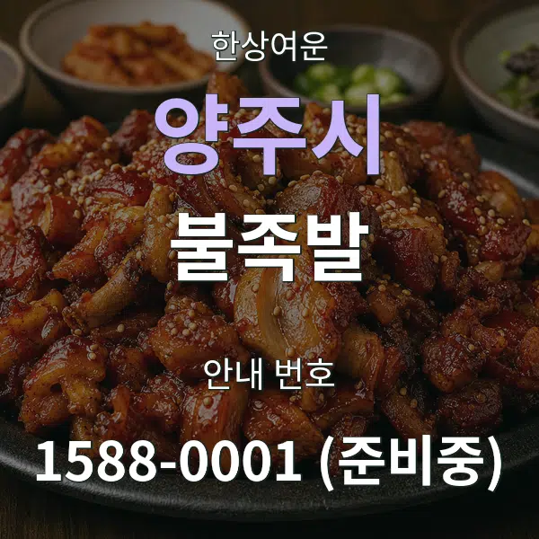 양주시 불족발 대표 안내 그래픽