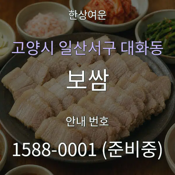 고양시 일산서구 대화동 보쌈 대표 안내 그래픽