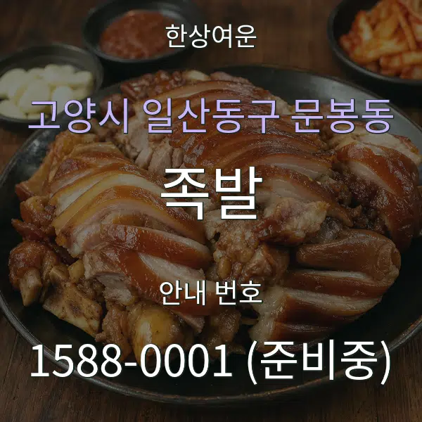 고양시 일산동구 문봉동 족발 대표 안내 그래픽