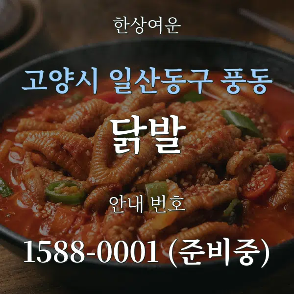 고양시 일산동구 풍동 닭발 대표 안내 그래픽