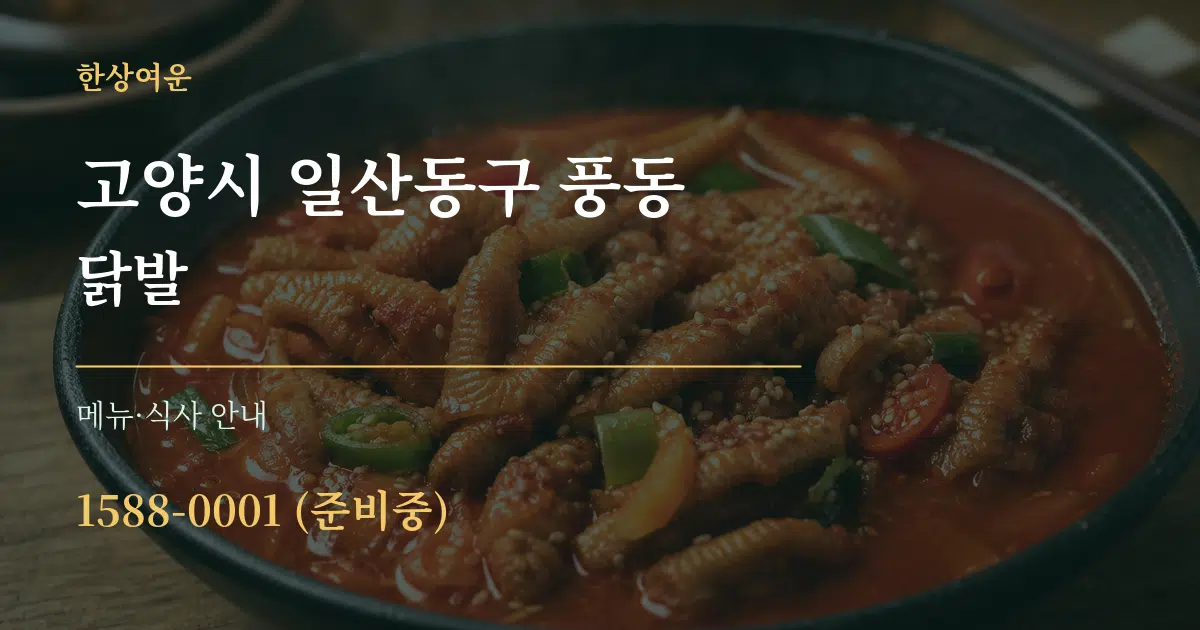 고양시 일산동구 풍동 닭발 대표 안내 그래픽