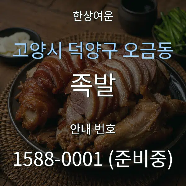 고양시 덕양구 오금동 족발 대표 안내 그래픽